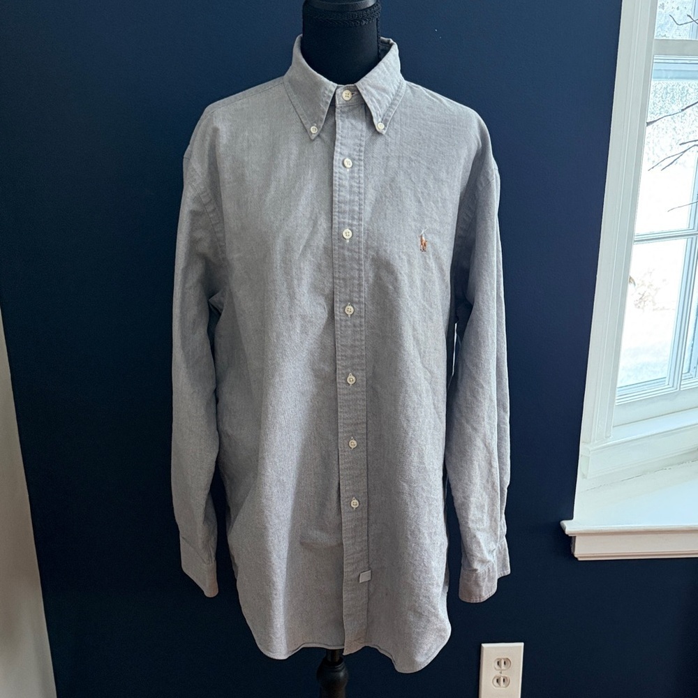 Polo Ralph Lauren Gray Oxford Button Down Shirt Men’s 16.5 Excellent condition